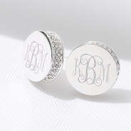 silver pave earrings studio shot