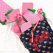 monogrammed puppy party present extra large bag