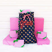 puppy party monogrammed gift sack with name