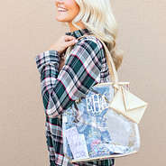clear monogrammed tote bag