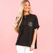 black monogrammed top on ashley