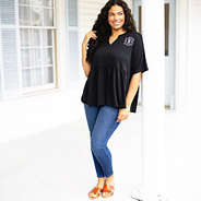 black peplum top on julia ann