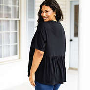 black peplum top on julia ann back view