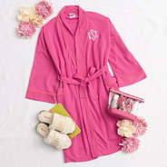 hot pink waffle robe flatlay