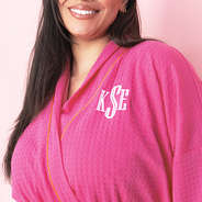 hot pink waffle robe up close