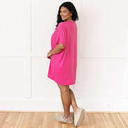 back of hot pink sleep tee