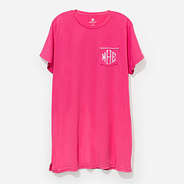 monogrammed sleep tee in hot pink