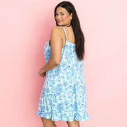 blue botanical nightgown on julia