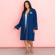 blue botanical nightgown robe set on julia