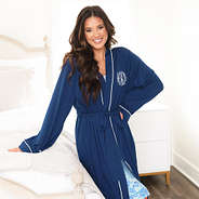 blue botanical nightgown robe set on peyton