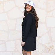 black athleisure skirt on peyton back view