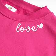 love sweatshirt up close