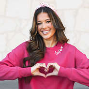 love sweatshirt with heart hands