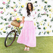 white short sleeve shirt on girl with bike