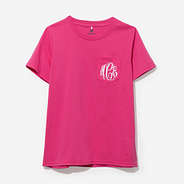 Monogrammed Short Sleeve Shirt in Hot Pink