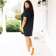 back of monogrammed black quarter zip sweatshirt