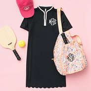 black monogrammed quarter zip sweatshirt outfit