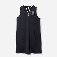 Monogrammed Quarter Zip Dress in Black