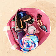 pink waterproof tote inside shot