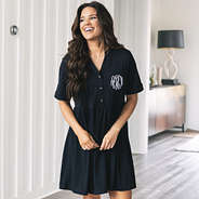 girl wearing black personalized split neck gathered dress