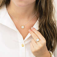 cable pendant necklace with cable ring