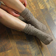 slouch socks on hardwood floor
