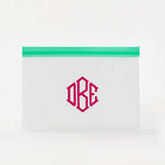 Monogrammed Sunscreen Bag in Teal Green