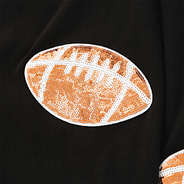 football sequin sports sweatshirt up close
