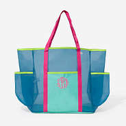 monogrammed mesh tote in aruba