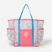 Monogrammed Mesh Tote in Pastel Paradise
