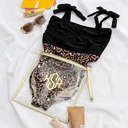 Swimsuit bag with one piece bathing suit