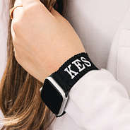 black personalized smart watch band on wrist