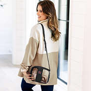 black south carolina gamecocks clear stadium crossbody with pullover tunic