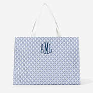 monogrammed basic tote bag in blue shells
