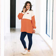 virginia tech quilted pullover tunic on peyton