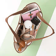 khaki shells timeless tote bag - inside shot