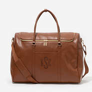 Personalized Weekend Travel Bag in Brown