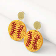 softball earrings studio shot