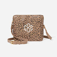 monogrammed classic crossbody purse in leopard