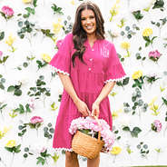 hot pink ric rac dress on Peyton