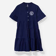 Monogrammed Ric Rac Dress in Navy