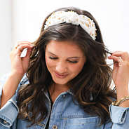 Peyton wearing baseball headband