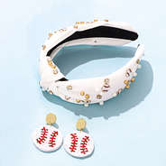 Baseball Headband and Baseball Earrings