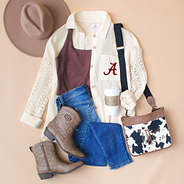 alabama boho tunic in ivory flatlay