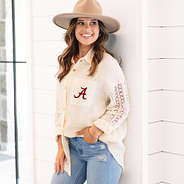 alabama boho tunic in ivory on peyton