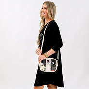 south carolina gamecocks clear stadium crossbody bag on shoulder