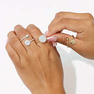 Adjustable rings being worn