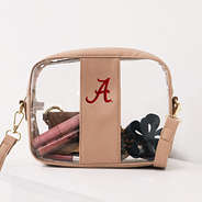 alabama clear stadium crossbody bag in tan