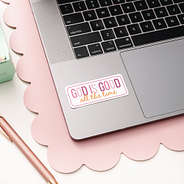 God is good sticker on laptop