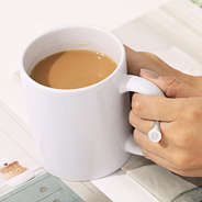 silver monogrammed ring with coffee